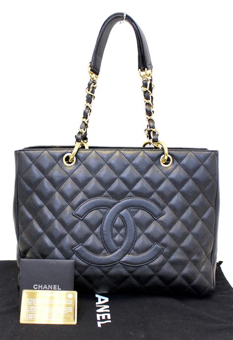 chanel bag black leather|chanel black leather tote bag.